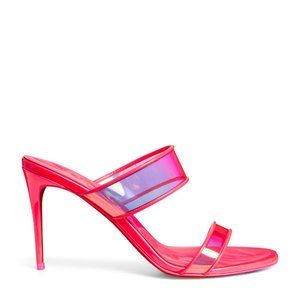 Christian Louboutin JUST LOUBI 85 TPU Clear Heels Sandals Shoes Fluo Pink